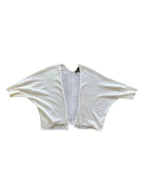 Cupio Y2K White Short Sleeve Crop Cardigan / Shrug, Lighweight, Gauze - Sz Small